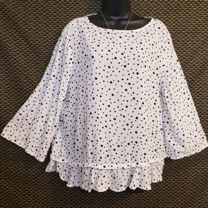 BeachLunchLounge Long Sleeve Blouse w/ Stars - L